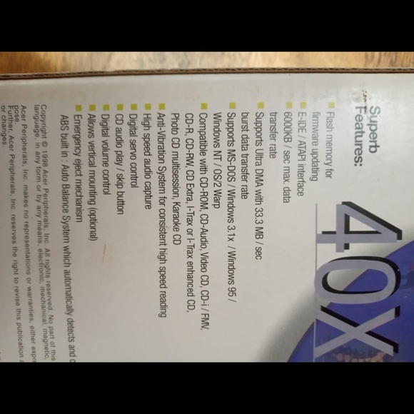 ACER Vintage CD Rom New in Box 40X Max CD 640A - Picture 11 of 12